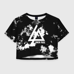 Женская футболка Crop-top 3D Linkin Park smoke fire style