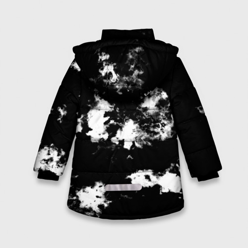Зимняя куртка для девочек 3D Linkin Park smoke fire style, цвет черный - фото 2