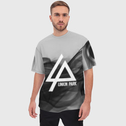 Мужская футболка oversize 3D Linkin Park smoke gray 2018 - фото 2