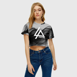 Женская футболка Crop-top 3D Linkin Park smoke gray 2018 - фото 2