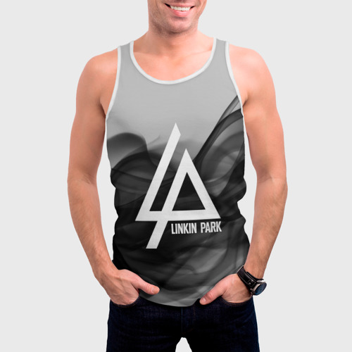 Мужская майка 3D Linkin Park smoke gray 2018, цвет 3D печать - фото 3