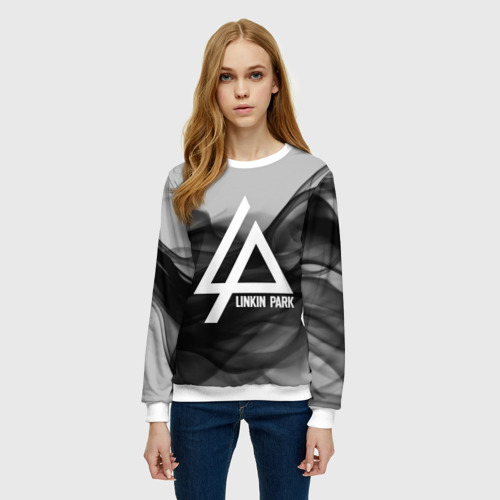 Женский свитшот 3D Linkin Park smoke gray 2018, цвет 3D печать - фото 3