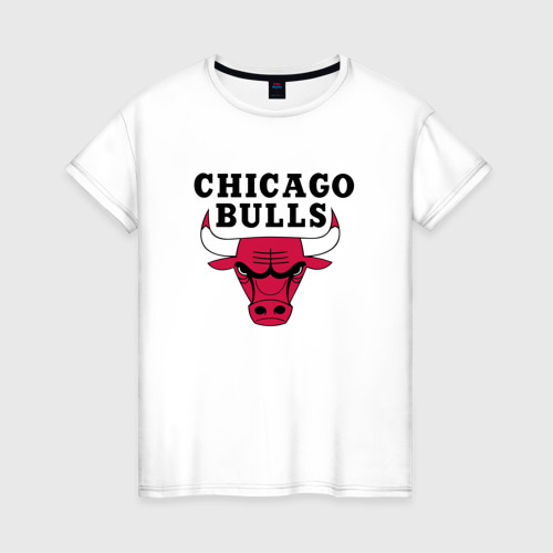 Женская футболка хлопок Чикаго Буллз, цвет белый