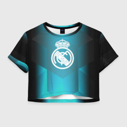 Женская футболка Crop-top 3D Real Madrid Geometry Sport