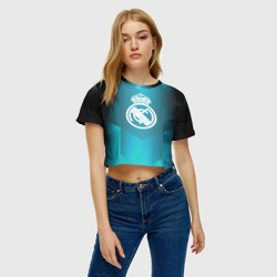 Женская футболка Crop-top 3D Real Madrid Geometry Sport - фото 2