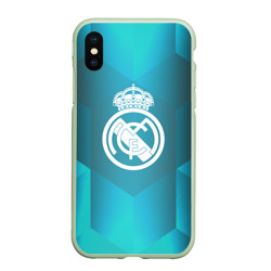 Чехол для iPhone XS Max матовый Real Madrid Geometry Sport