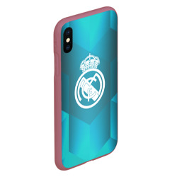 Чехол для iPhone XS Max матовый Real Madrid Geometry Sport - фото 2