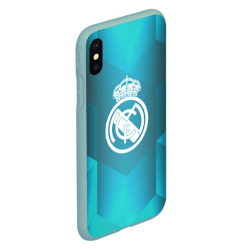 Чехол для iPhone XS Max матовый Real Madrid Geometry Sport - фото 2