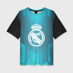 Женская футболка oversize 3D Real Madrid Geometry Sport