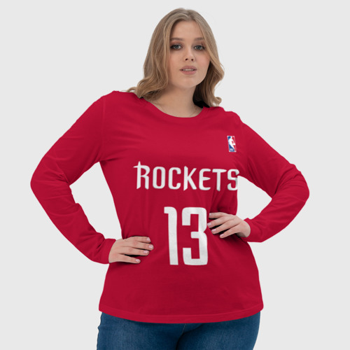Женский лонгслив 3D с принтом Houston Rockets, фото #4