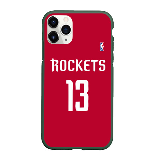 Чехол для iPhone 11 Pro матовый с принтом Houston Rockets, вид спереди #2