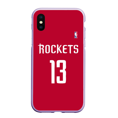 Чехол для iPhone XS Max матовый Houston Rockets, цвет светло-сиреневый