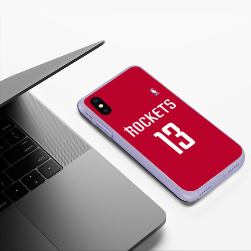 Чехол для iPhone XS Max матовый Houston Rockets, цвет светло-сиреневый - фото 5