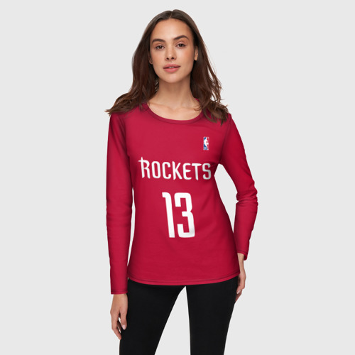 Женский лонгслив 3D с принтом Houston Rockets, фото на моделе #1