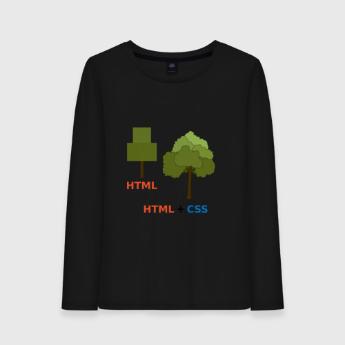 Женский лонгслив хлопок Веб-дизайнеры HTML + css, цвет черный