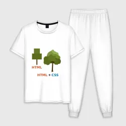 Мужская пижама с белой футболкой хлопок Веб-дизайнеры HTML + css