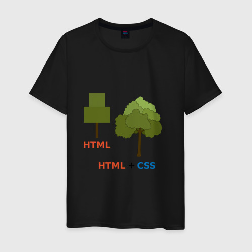 Мужская футболка хлопок Веб-дизайнеры HTML + css, цвет черный