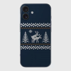 Чехол для iPhone 16 силиконовый с защитой камеры Неприличные Олени