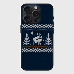 Чехол силиконовый для Apple iPhone 15 Pro Мax матовый Неприличные Олени