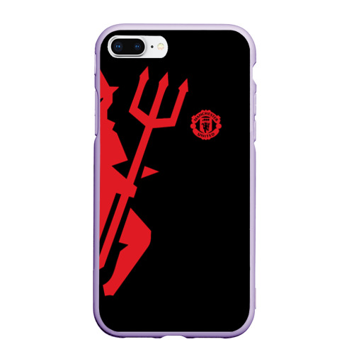 Чехол для iPhone 7Plus/8 Plus матовый F.c.m.u devil Манчестер Юнайтед Manchester united, цвет светло-сиреневый