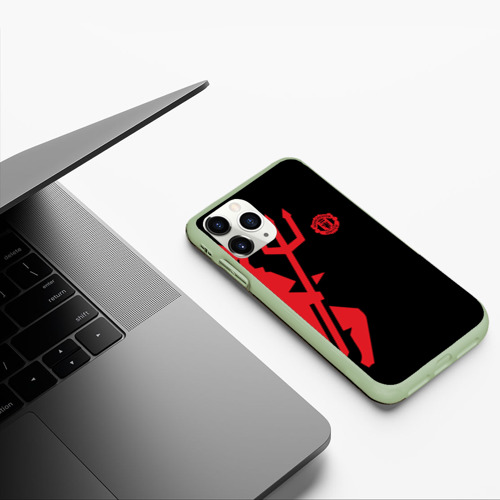 Чехол для iPhone 11 Pro матовый F.c.m.u devil Манчестер Юнайтед Manchester united, цвет салатовый - фото 5