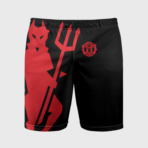 Мужские шорты спортивные F.c.m.u devil Манчестер Юнайтед Manchester united, цвет 3D печать