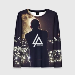 Женский лонгслив 3D Linkin Park - Честер на сцене и огоньки