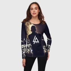 Женский лонгслив 3D Linkin Park - Честер на сцене и огоньки - фото 2