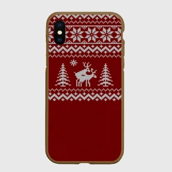 Чехол для iPhone XS Max матовый Неприличные Олени