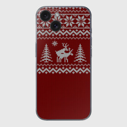 Чехол для iPhone 15 силиконовый с защитой камеры Неприличные Олени