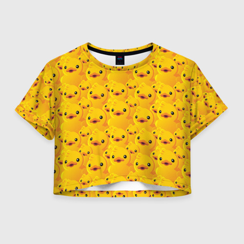 Женская футболка Crop-top 3D Уточки Фото 01 Женская футболка Crop-top 3D Уточки Фото 01