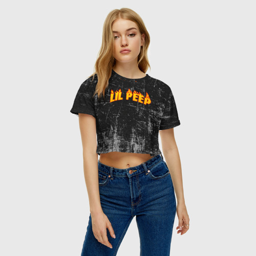 Женская футболка Crop-top 3D Lil Fire Peep, цвет 3D печать - фото 4