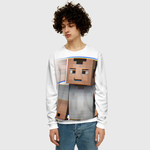 Мужской свитшот 3D MineCraft персонаж футболка, цвет белый - фото 3
