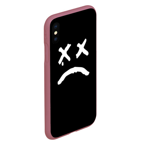 Чехол для iPhone XS Max матовый LiL Peep RIP, цвет малиновый - фото 3