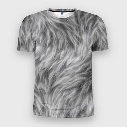 Мужская футболка 3D Slim Шкура волка, цвет 3D печать