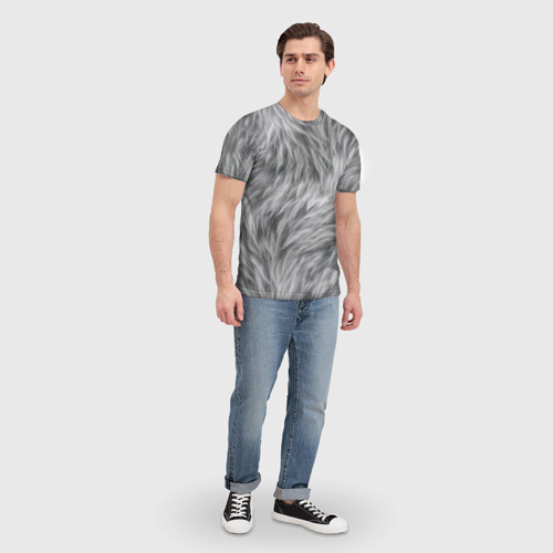 Мужская футболка 3D Шкура волка, цвет 3D печать - фото 5