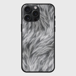 Чехол силиконовый для Apple iPhone 15 Pro Мax матовый Шкура волка