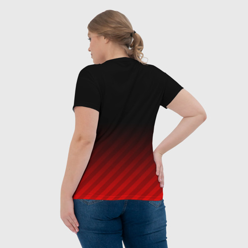 Женская футболка 3D с принтом AC MILAN, вид сзади #2