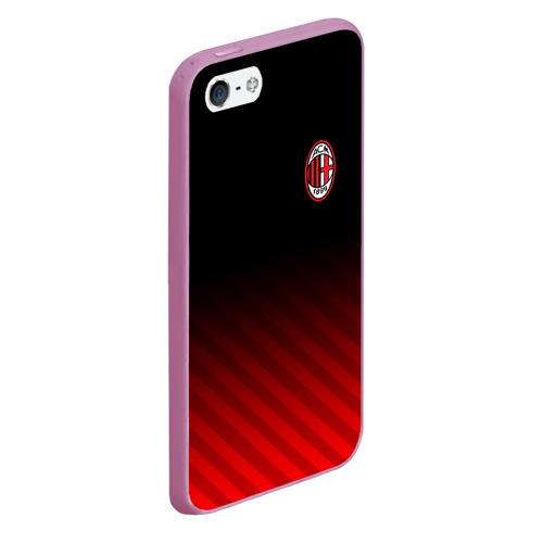 Чехол для iPhone 5/5S матовый AC Milan, цвет розовый - фото 3