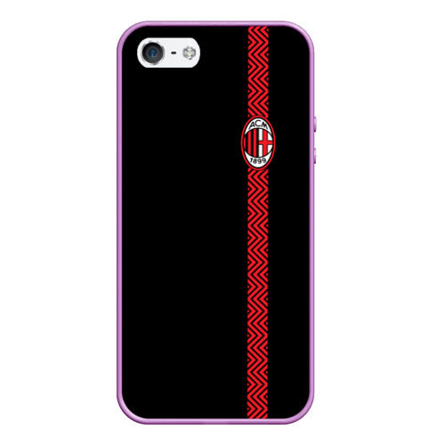 Чехол для iPhone 5/5S матовый AC Milan, цвет сиреневый