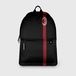 Рюкзак с принтом AC Milan для любого человека, вид спереди №3. Цвет основы: белый