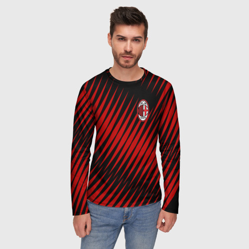 Мужской лонгслив 3D AC MILAN, цвет 3D печать - фото 3