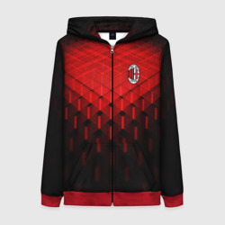 Женская толстовка 3D на молнии AC Milan