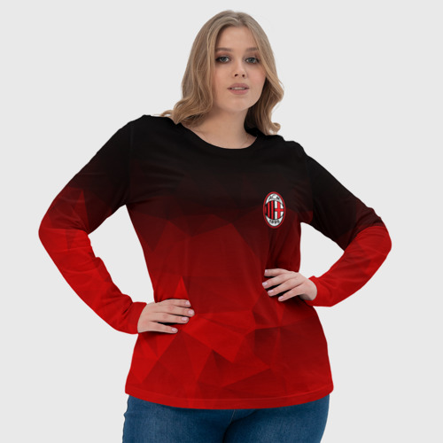 Женский лонгслив 3D AC Milan, цвет 3D печать - фото 6