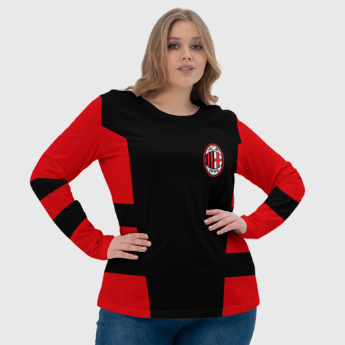 Женский лонгслив 3D AC MILAN, цвет 3D печать - фото 6