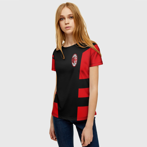 Женская футболка 3D AC MILAN, цвет 3D печать - фото 3