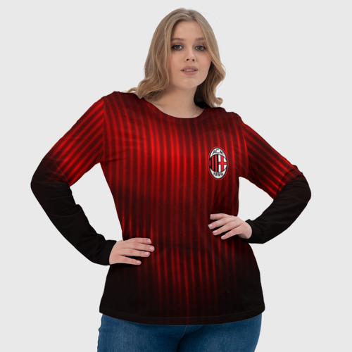 Женский лонгслив 3D AC Milan, цвет 3D печать - фото 6