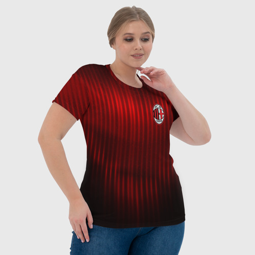 Женская футболка 3D AC Milan, цвет 3D печать - фото 6