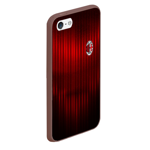 Чехол для iPhone 5/5S матовый AC Milan, цвет коричневый - фото 3