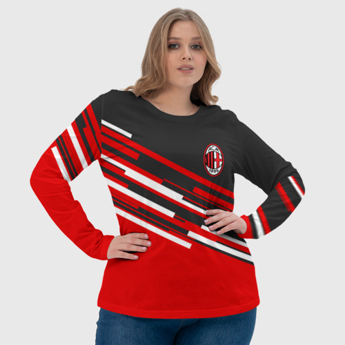 Женский лонгслив 3D AC Milan, цвет 3D печать - фото 6